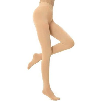 Fleece Lined Tights for Women, High Waisted Elastic Opaque Large-X-Large Nude